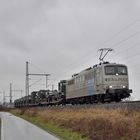 151 062-7 --Railpool mit Militärzug am 28.01.21 bei Oelde