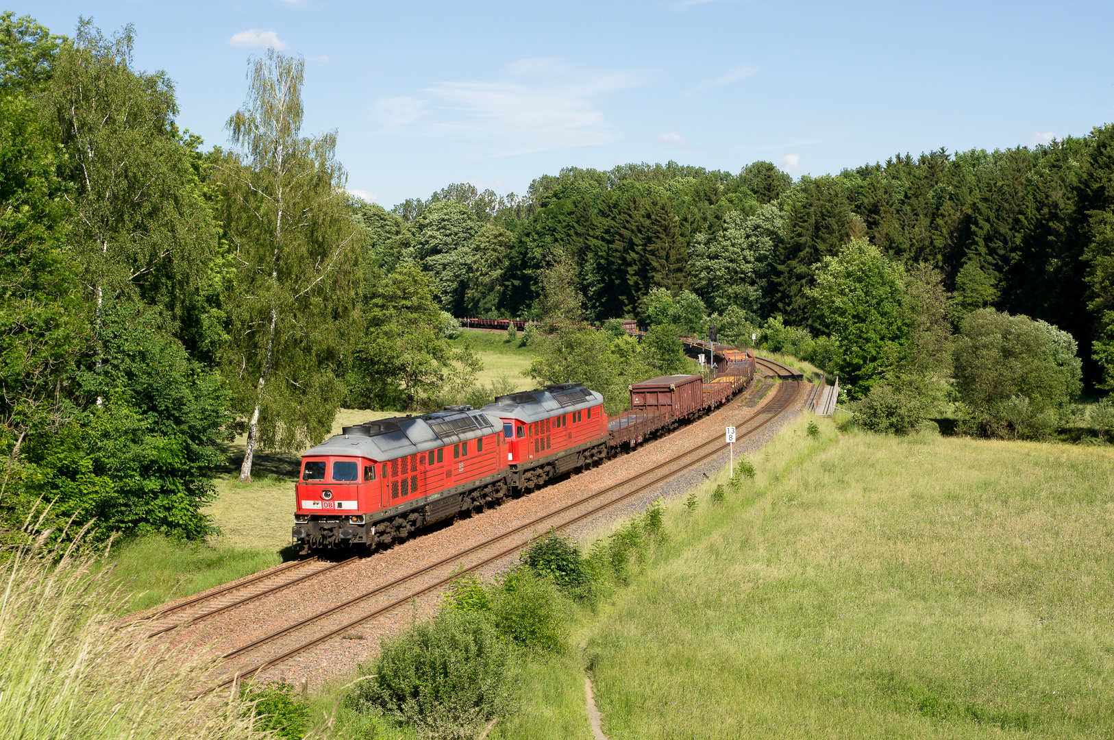 16.06.13 232 668 und xxx mit Elbtalumleiter bei Pirk/ Vogtland