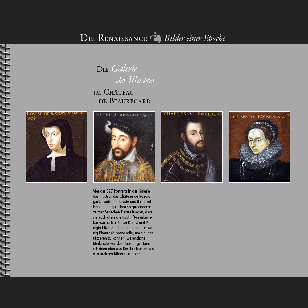 1620 • Château de Beauregard Vier Portraits aus der Galerie des