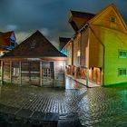 1681Q-1707Q Bergen Bryggen Panorama Nacht HDR