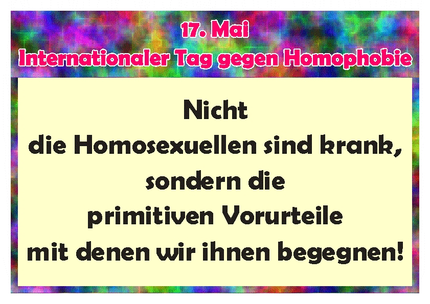 17. Mai - gegen Homophobie