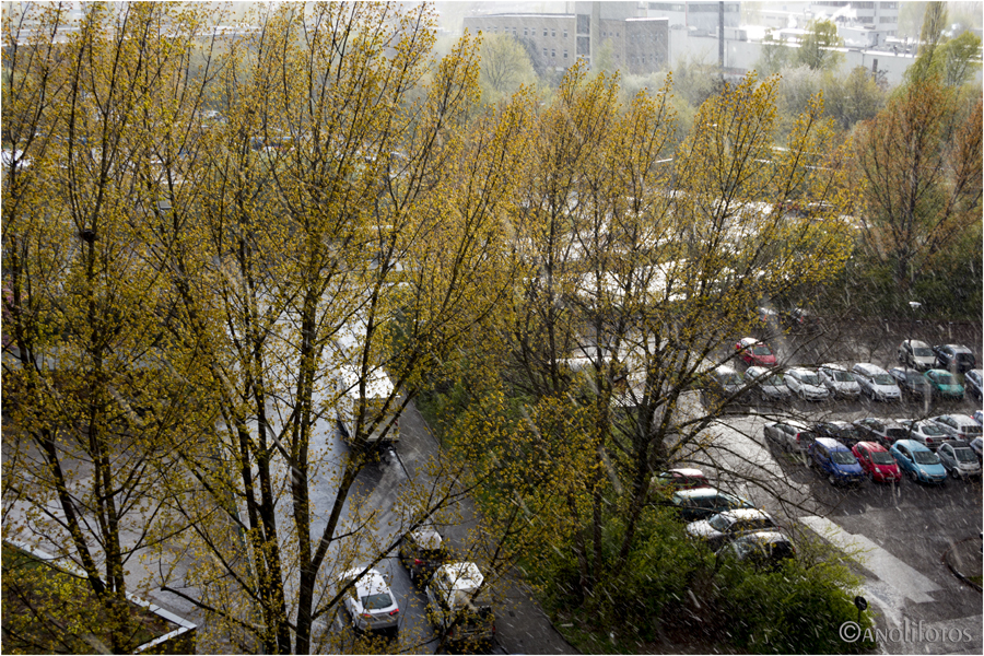 17.30 Uhr: Schneeregen in Berlin-Marzahn