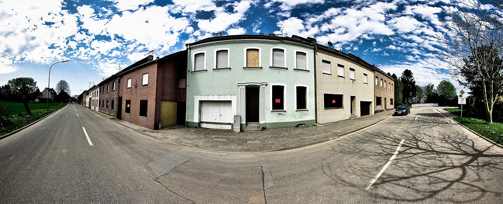 180° Panorama Dorf beim Tagebau Garzweiler