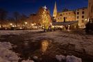 Adventsstimmung an der historischen Wurstkuchl in Regensburg von Thomas Rieger.