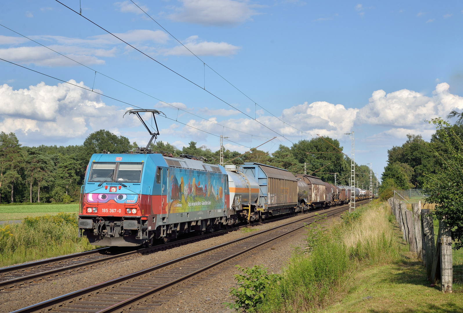 185 367-0 --Günni Güterzug-- am 19.08.20 in Hamm-Lerche