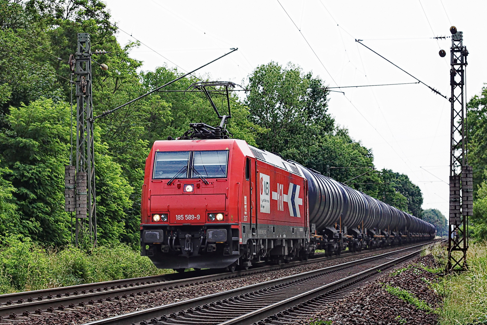 185 589-9 HGK mit einem Kesselzug