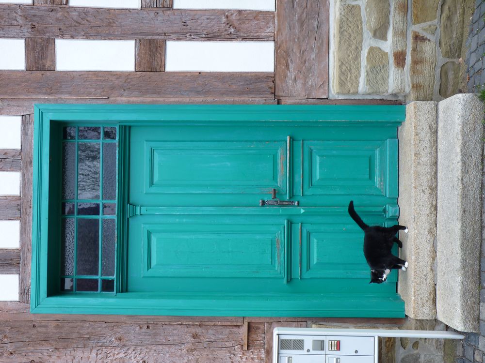 Grüne Haustür in Bad Rodach von Barbara Watterott