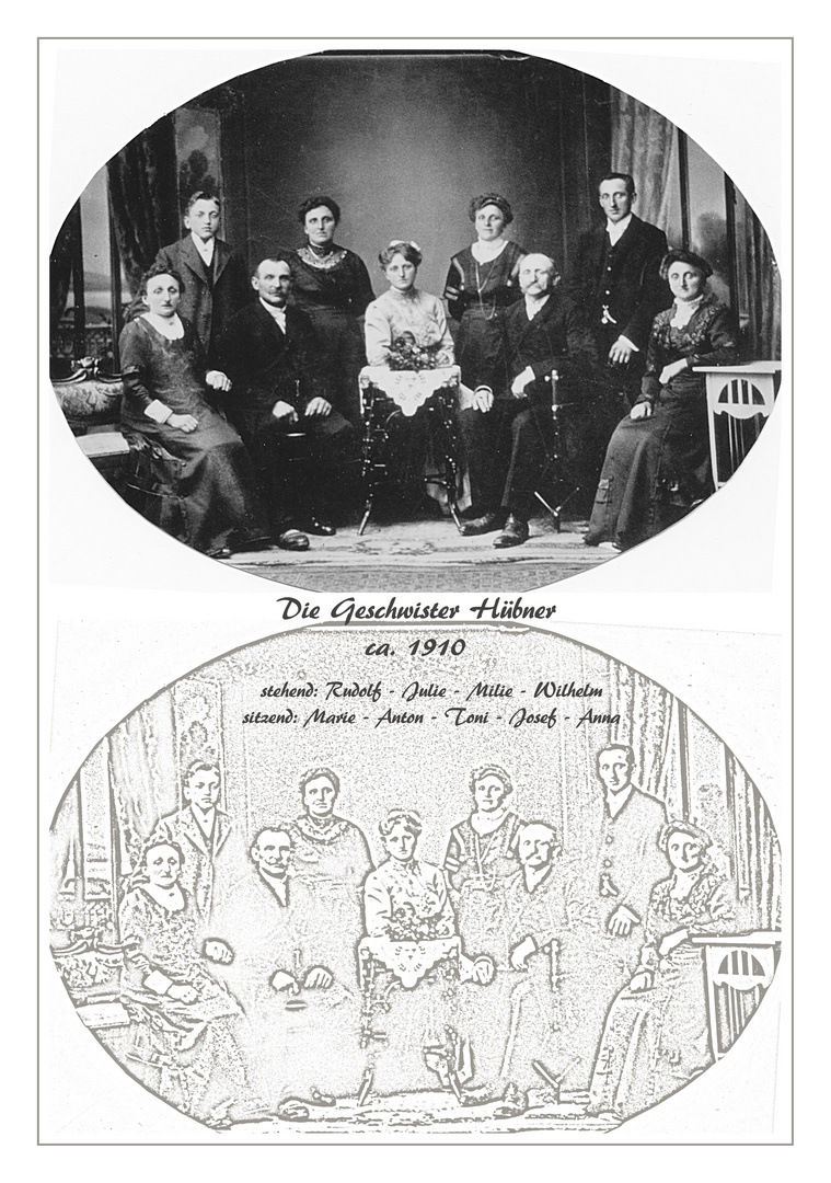 1910 ca Geschwister Hübner im Sudentenland