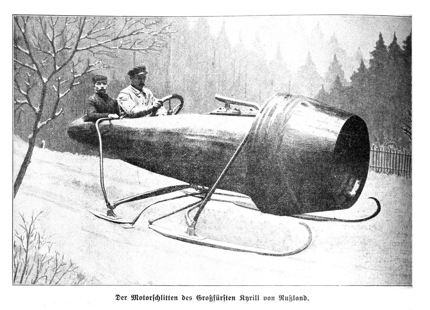 1910 - Der Motorschlitten des Großfürsten Kyrill von Russland