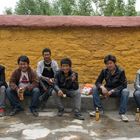 192 - Ganden (Tibet) - Construction Workers Breaking for Lunch