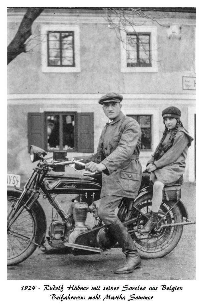 1924 Rudolf Hübner auf dem Motorrad