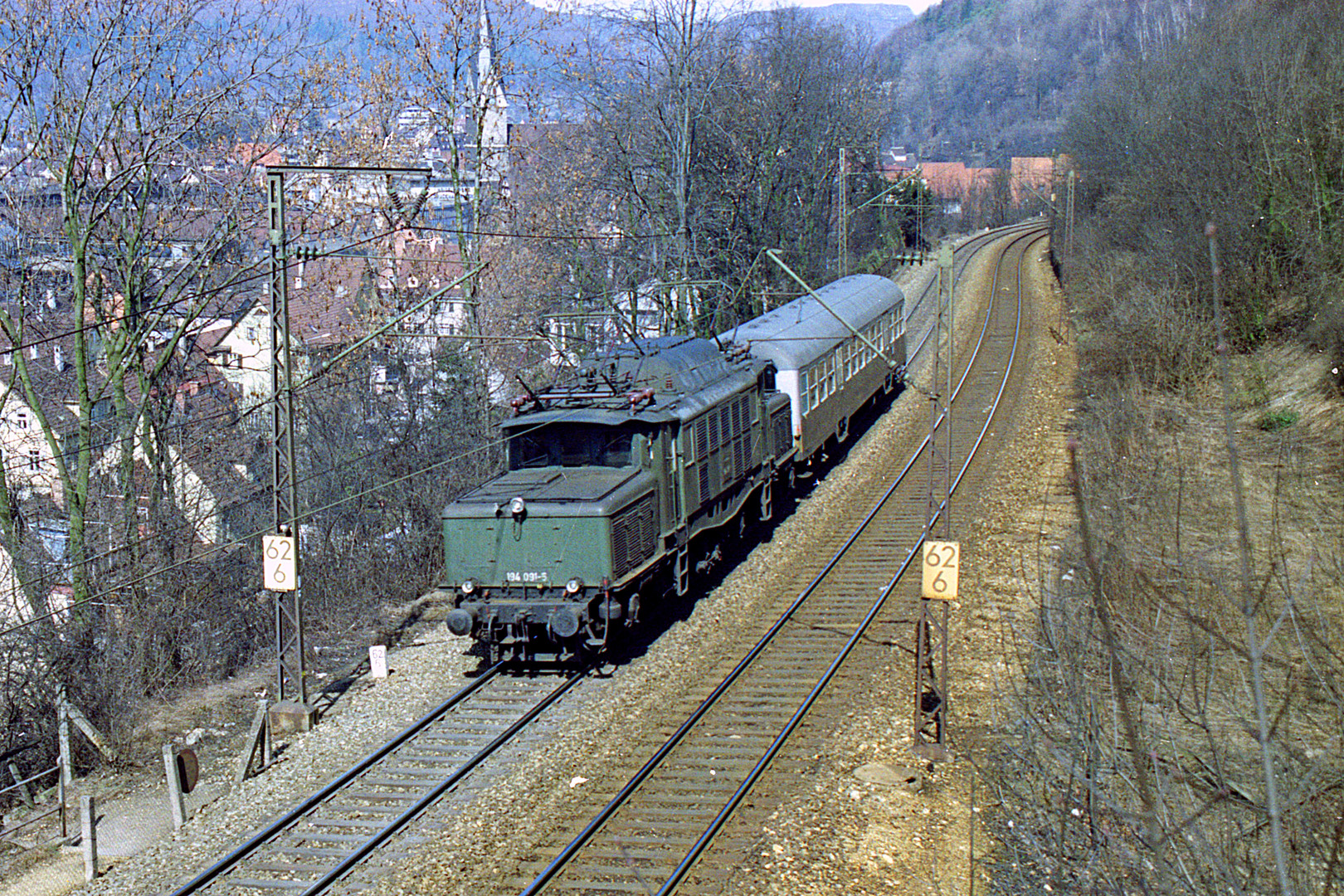 194 091 mit Silberling auf der Geislinger Steige 