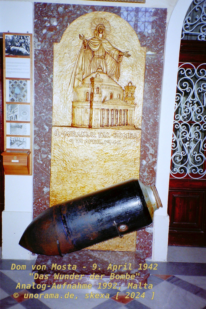 1942 / 1992, Malta - Mosta "Das Wunder der Bombe"