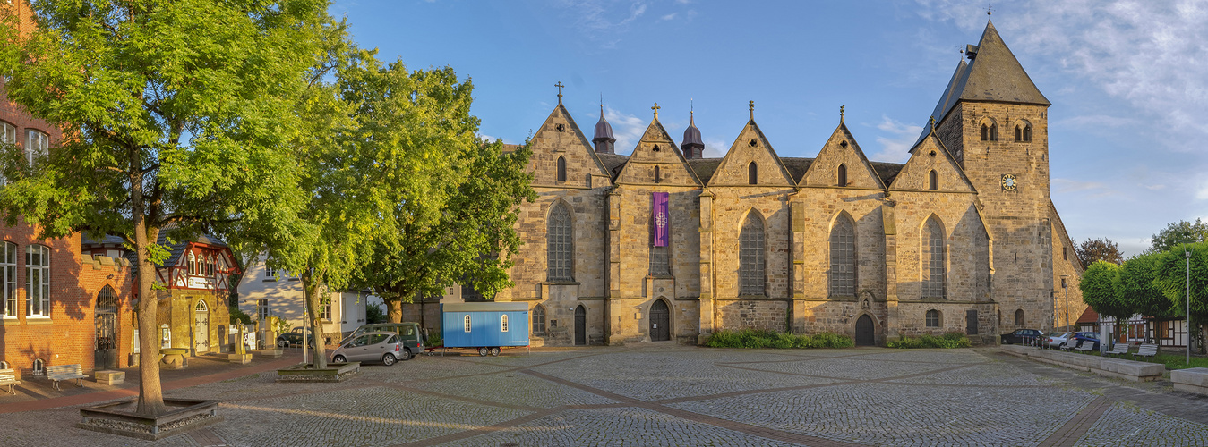 1953SC-54SC Platz vor Stift Obernkirchen Panorama