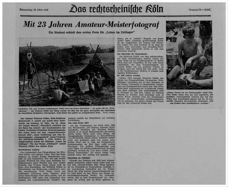 1956 Kölner Stadtanzeiger berichtet von Jugendfotowettbewerb