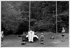 1957 Jugendzeltlager im Baybachtal-Hunsrück (54) LAGERGOTTESDIENST