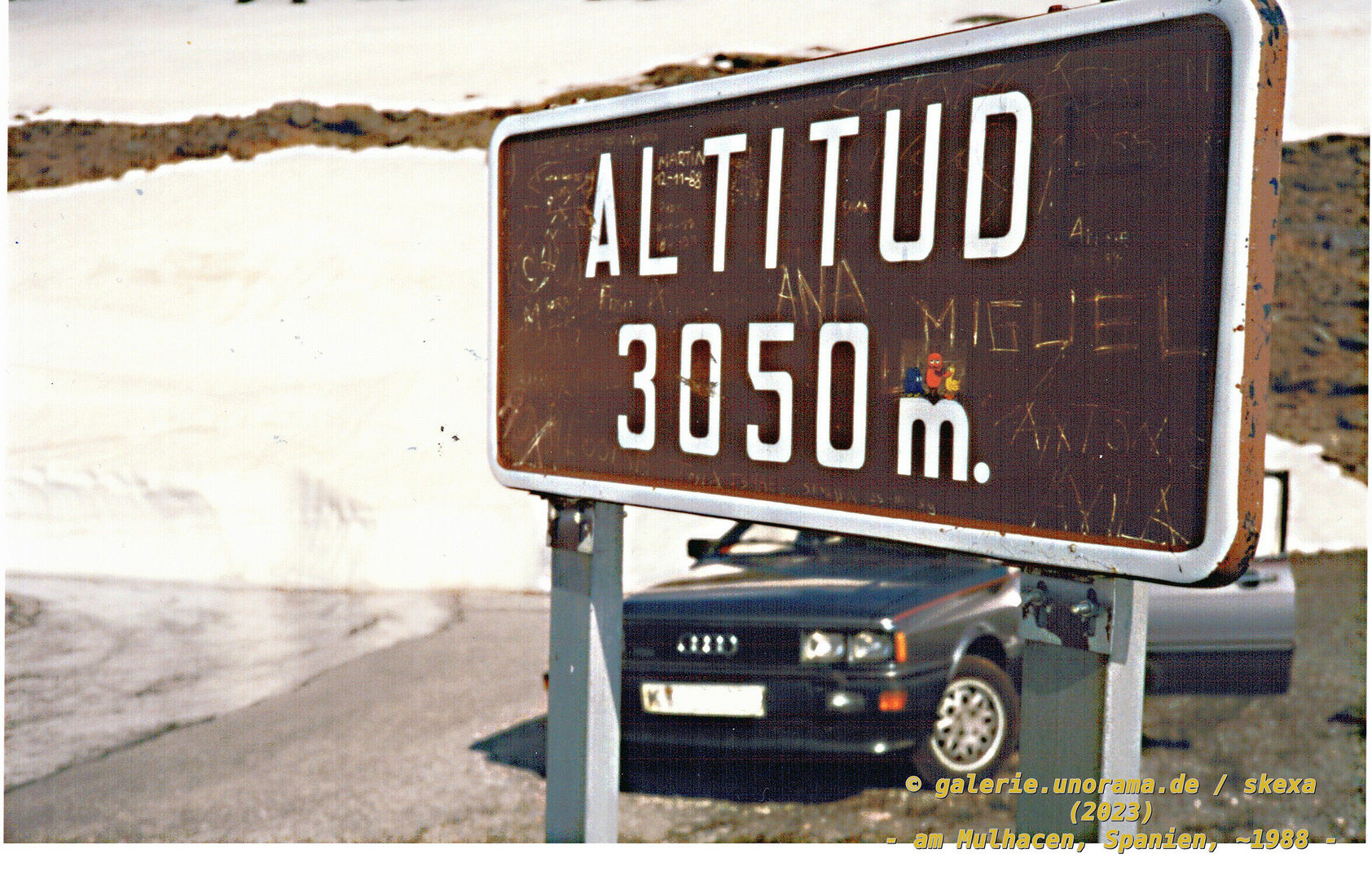 1988, Audi Coupe GT 5E am Mulhacen, Spanien, Altitud 3050 m