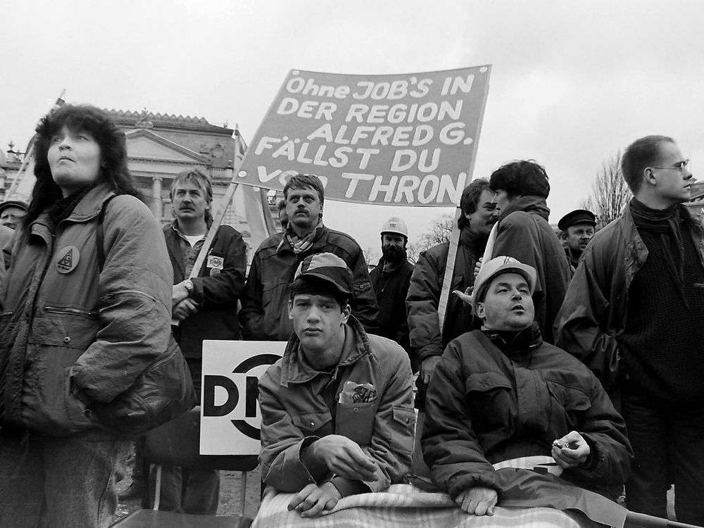 1992 Werftenkrise in MV I Foto & Bild menschen, politik