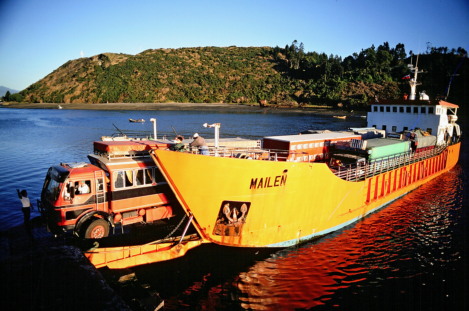 1994 Argentinien und Chile, von der Insel Chiloe zurück aufs Festland Chile.