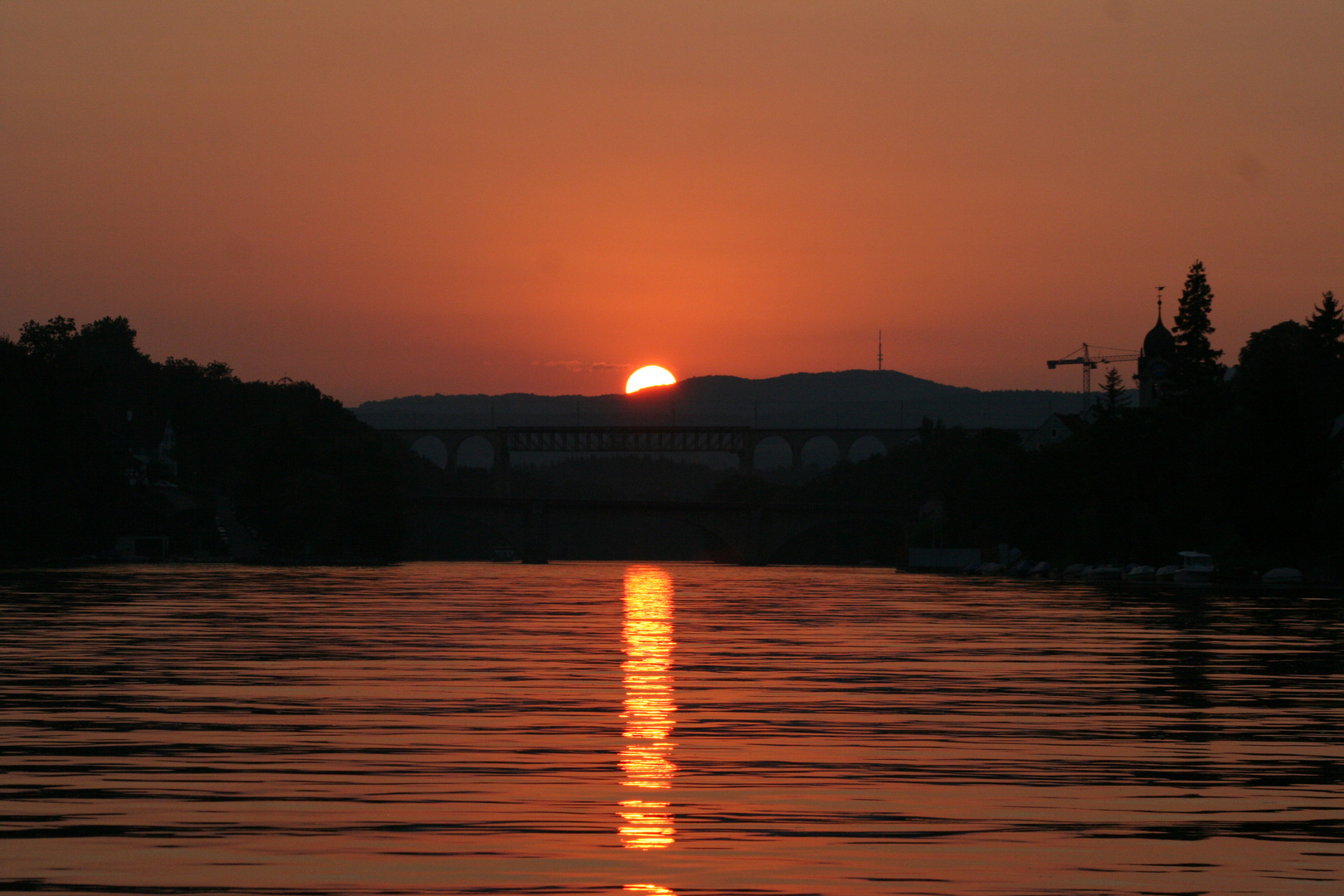 2 Brücken im Sonnenuntergang