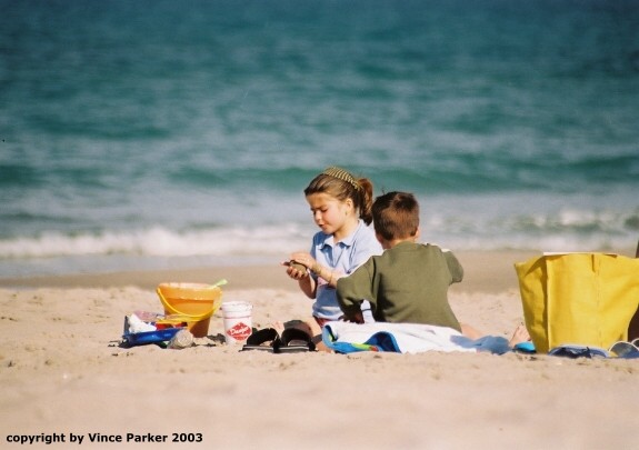 2 kids in the sand