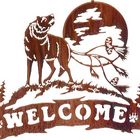 20” Pine Cone Wolf Welcome Wall Art