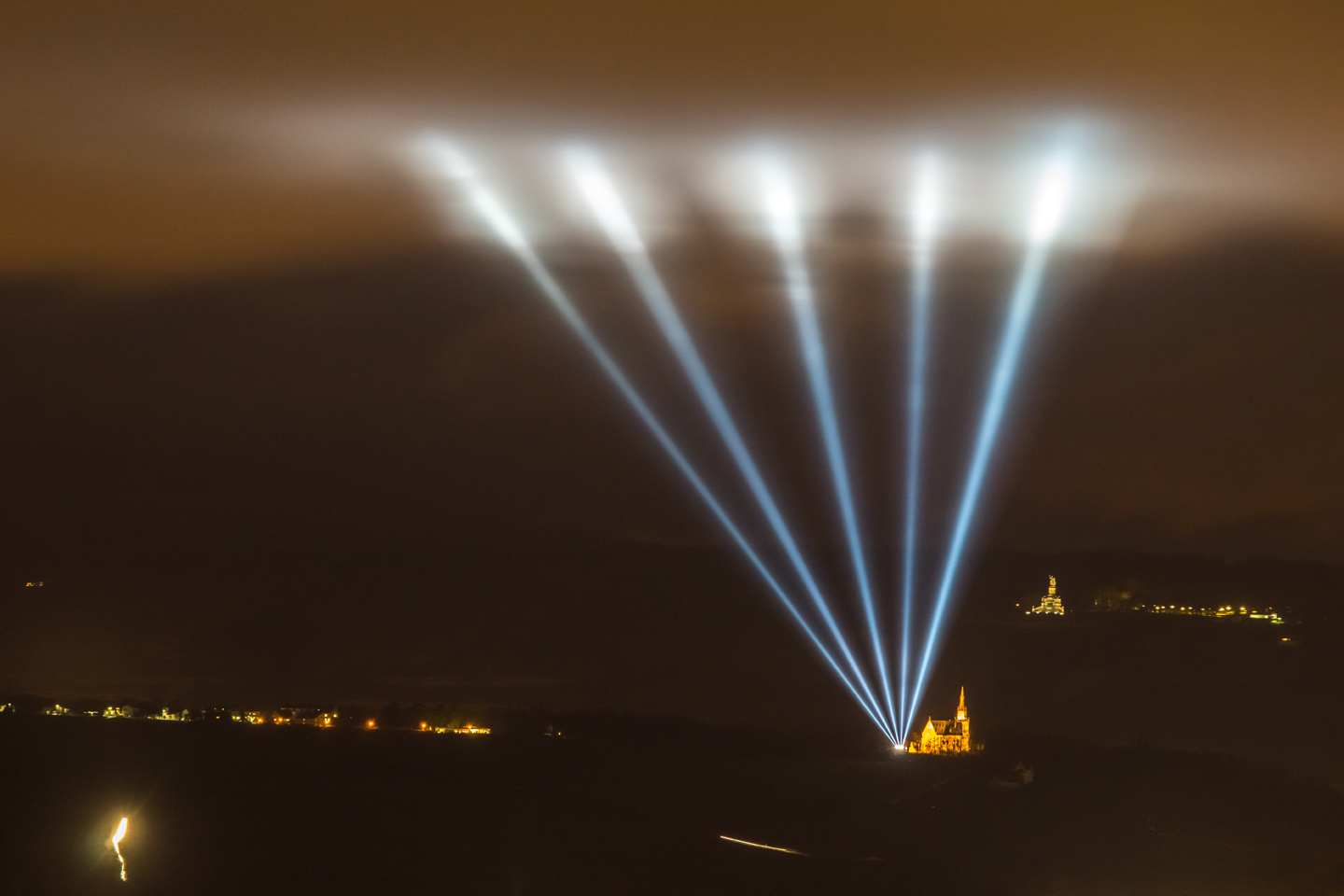 200 Jahre Rheinhessen - Lichtbrücke Bingen / Ockenheim