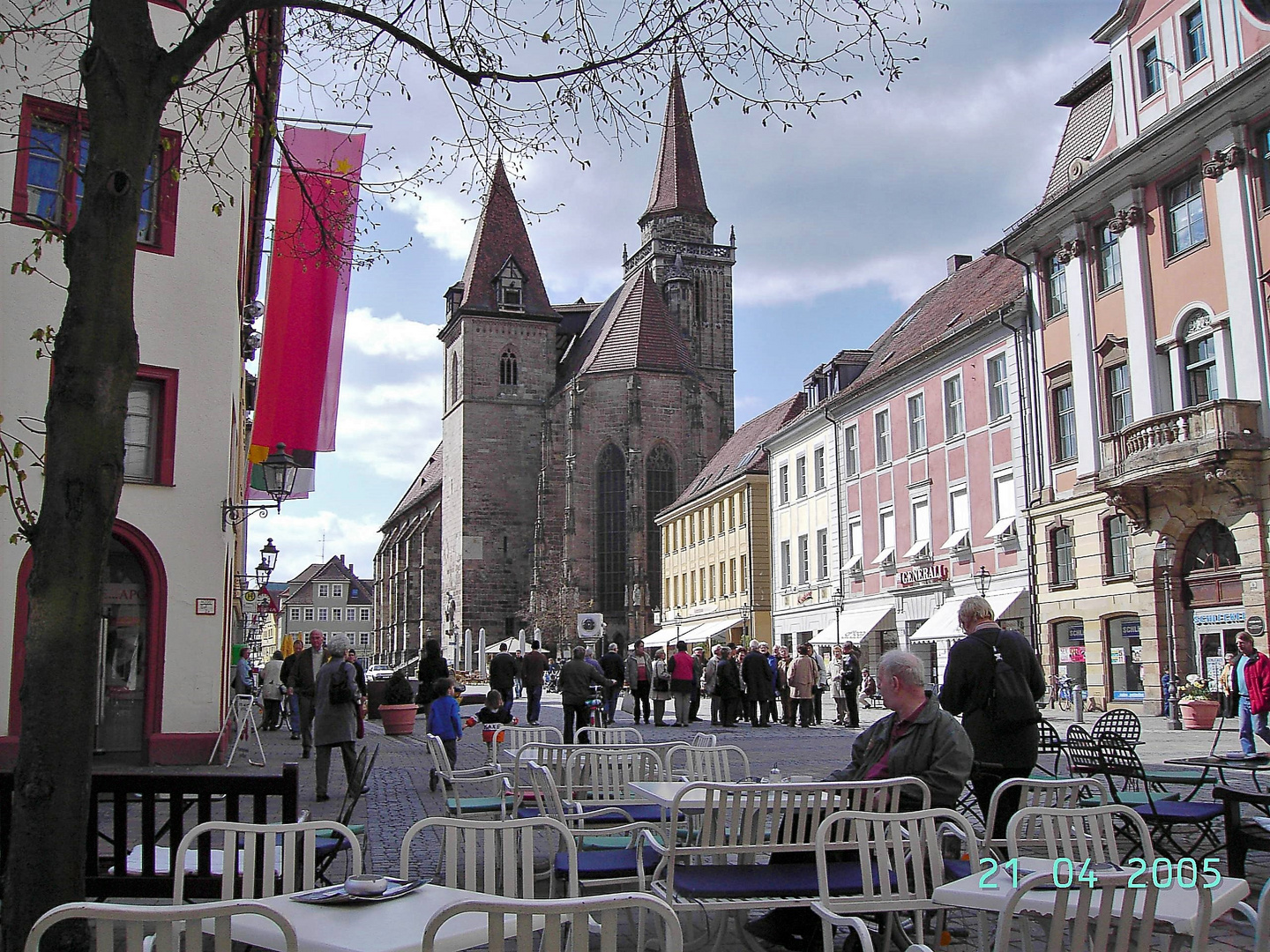 20050421  Durchblick am Markt in Ansbach  mit Erinnerungswert