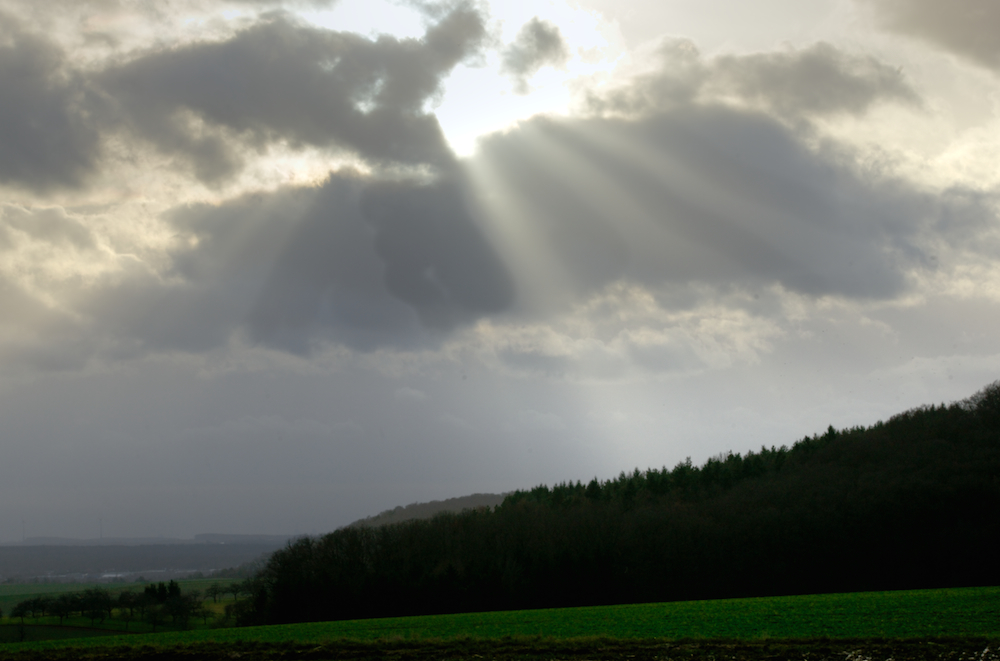 2014 Sonne vor dem Untergang bei einem Spaziergang am Glauburg