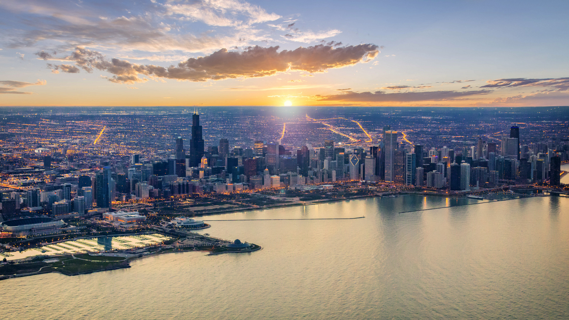 2017 Chicago Sunset Foto & Bild | north america, united states, midwest