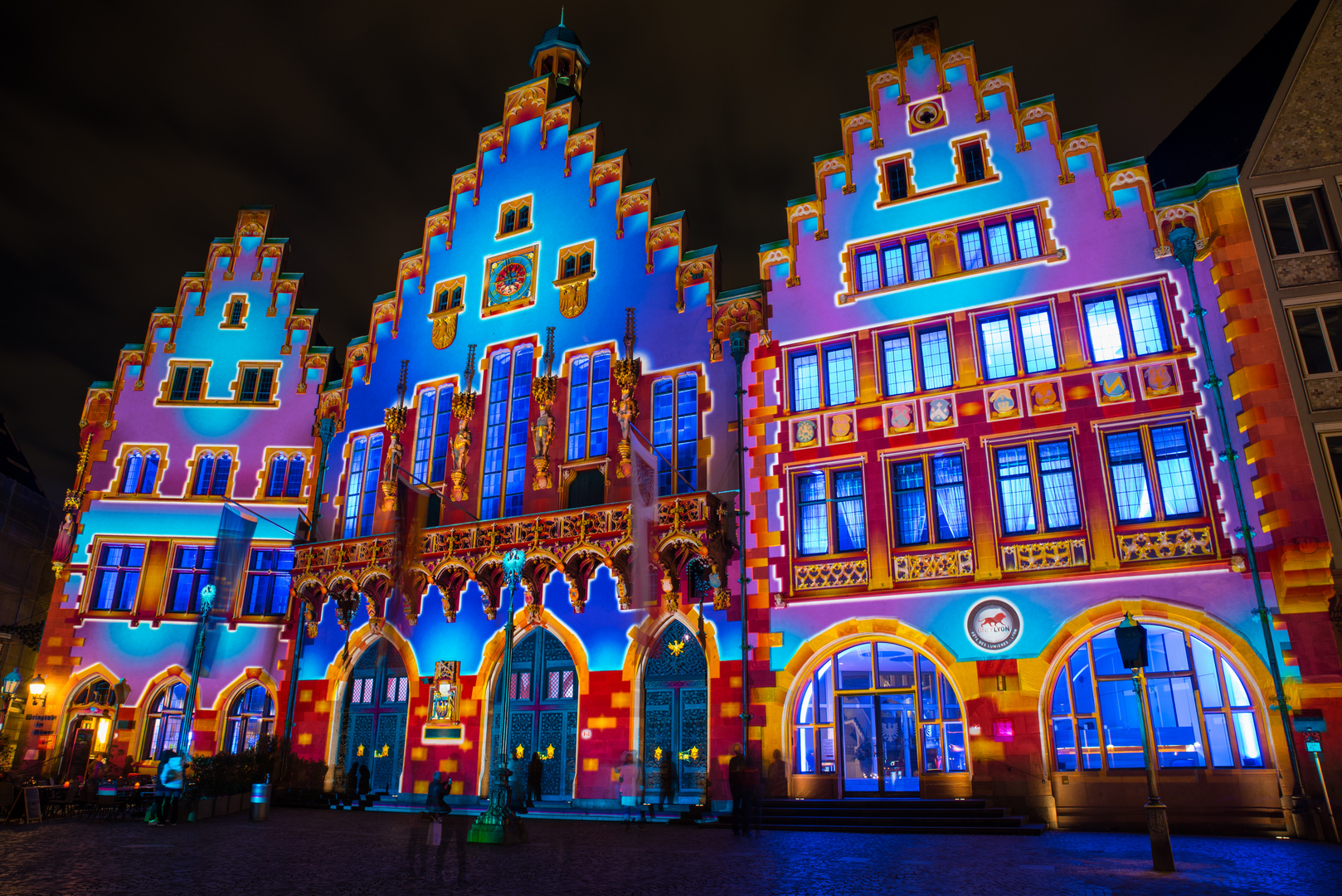 2017 Illuminierter Römer während der Buchmesse in Frankfurt 