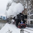 2018-Historische Eisenbahn in Frankfurt bei Schnee im März!!!!