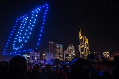 2018 Lasershow mit Drohnen zur Eröffnung der Frankfurter Altstadt