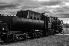 2019 Dampflokomotive im Hafenpark von Frankfurt