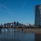 2019 EZB mit Skyline an einem frühlingshaften Februartag