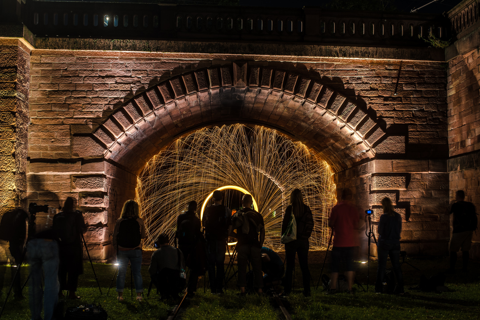 2019 Lichtperformance am Mainufer in Frankfurt 