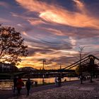 2020 Abendrot über der Flößerbrücke in Frankfurt