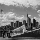 2020 Fotografierende Fotografen auf der Flößerbrücke in Frankfurt