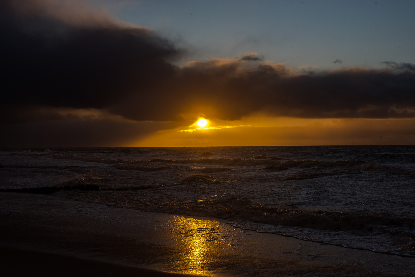 2020 Sonnenuntergang im Januar in Westerland auf Sylt