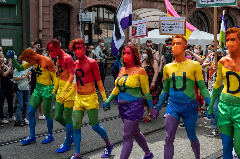 2021 Bei der Parade anlässlich des CSD in Frankfurt