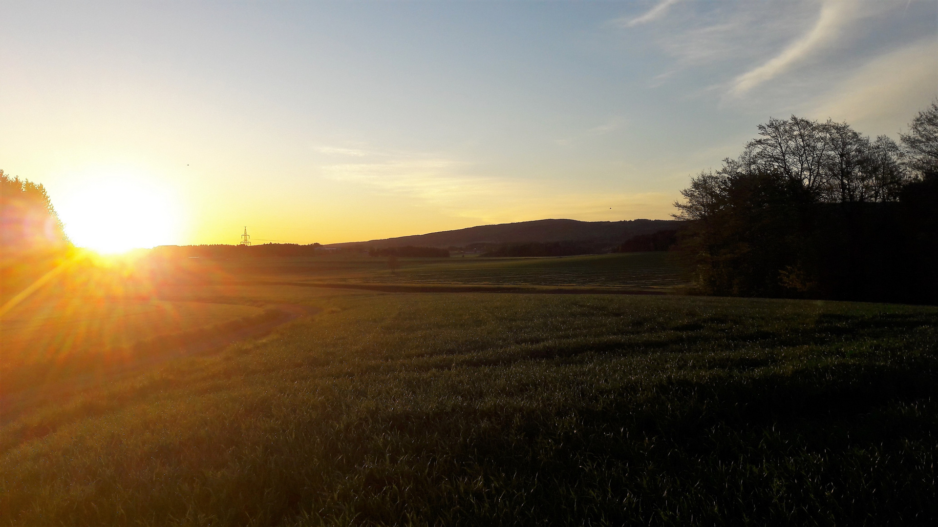 20210524 Pfingstmontagmorgen Sonnenaufgang mit Frühtau  5 Uhr 30