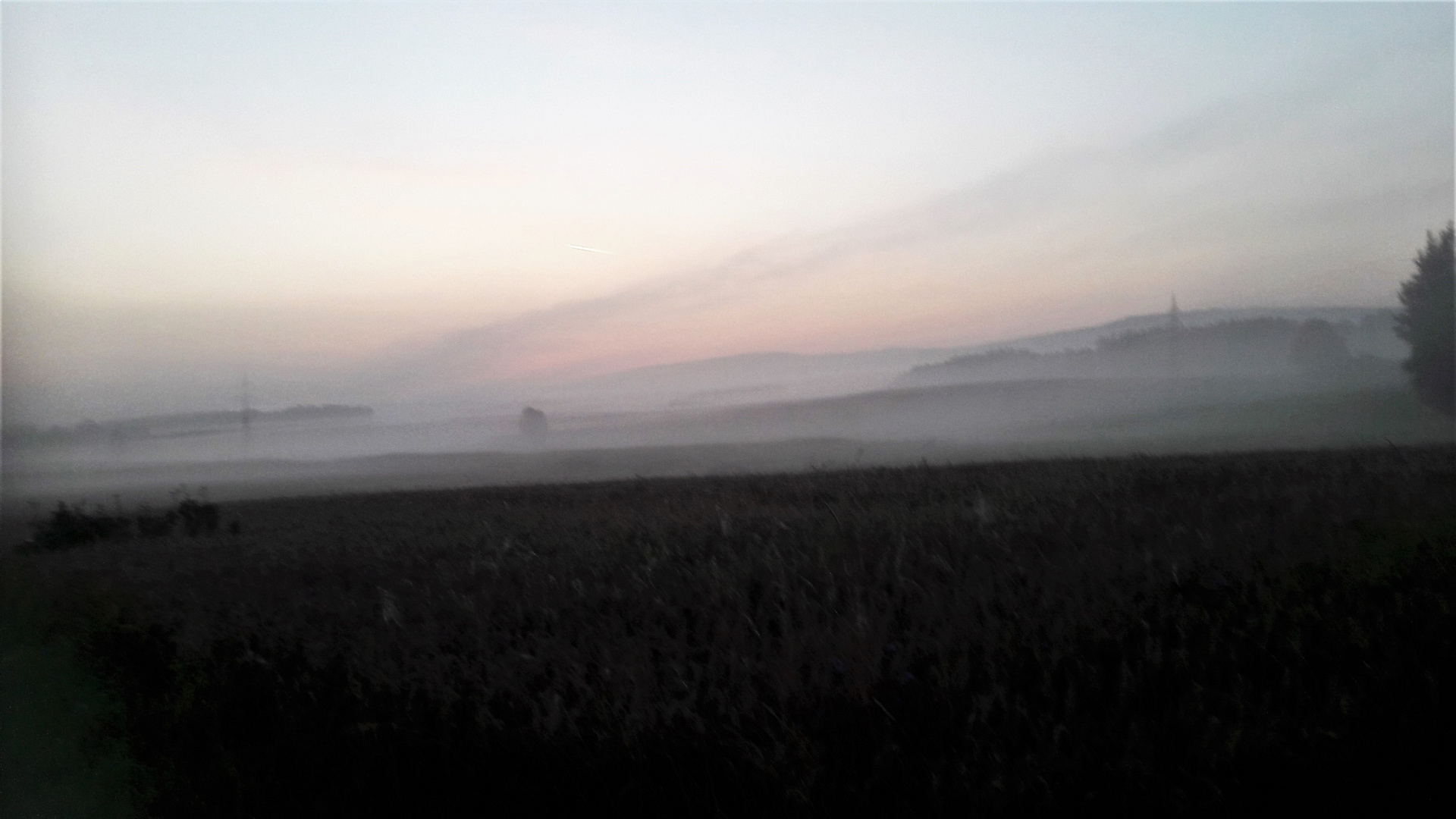 20210904 Bodennebel  Blickrichtung Fichtelgebirge (Waldstein) vor dem Sonnenaufgang