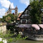 2022-08-22; Esslingen; Blick auf das Gasthaus mit Stadtkirche St. Dionys