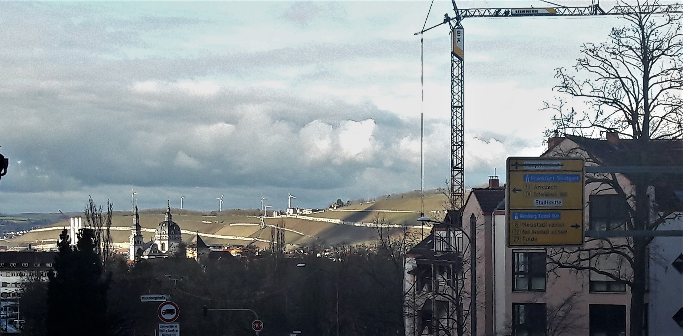 20220118 Blick über Würzburg mit seinen Kirchtürmen