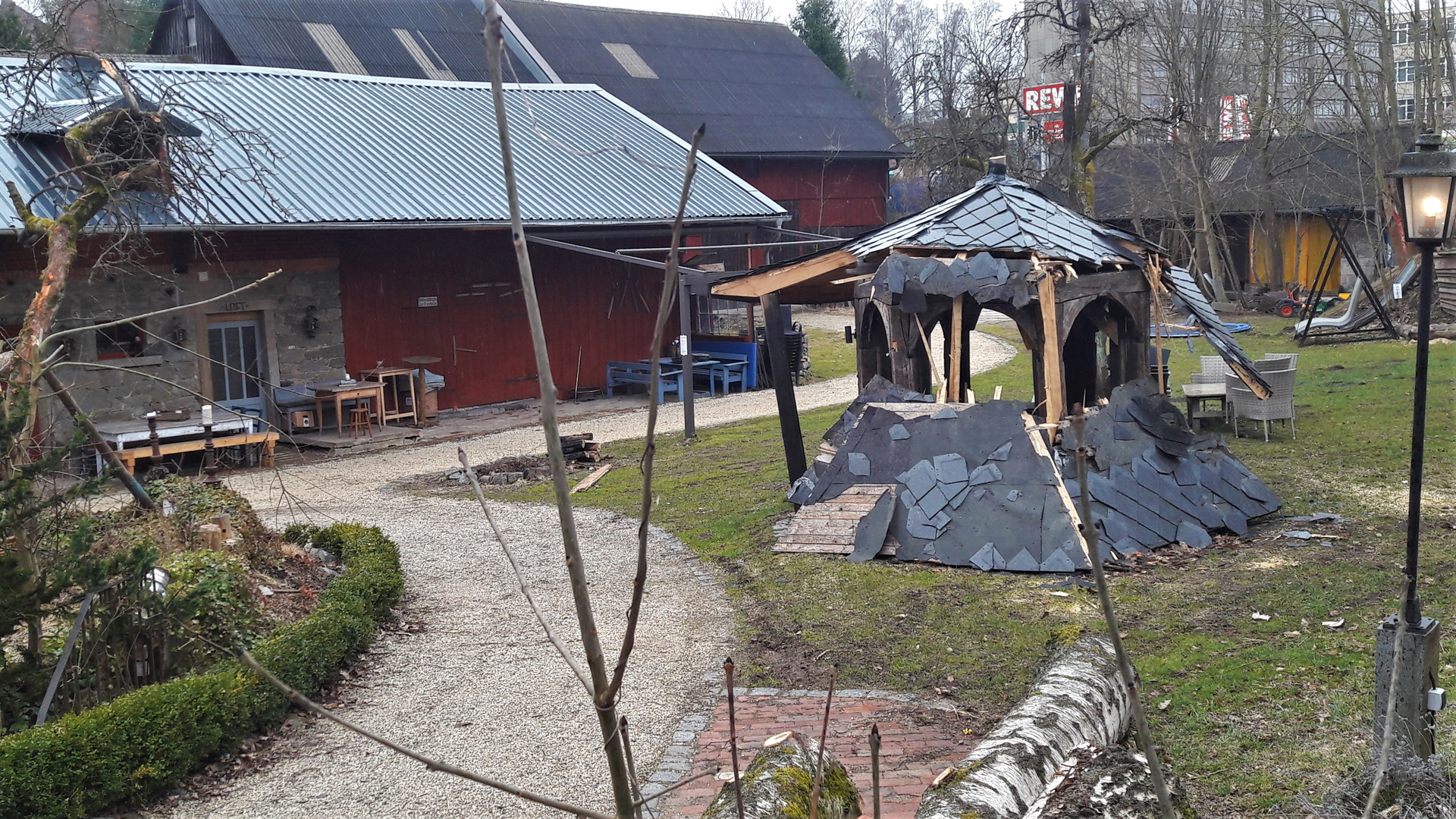 20220319 Gefrees: Sturmschaden Abenteuerspielplatz