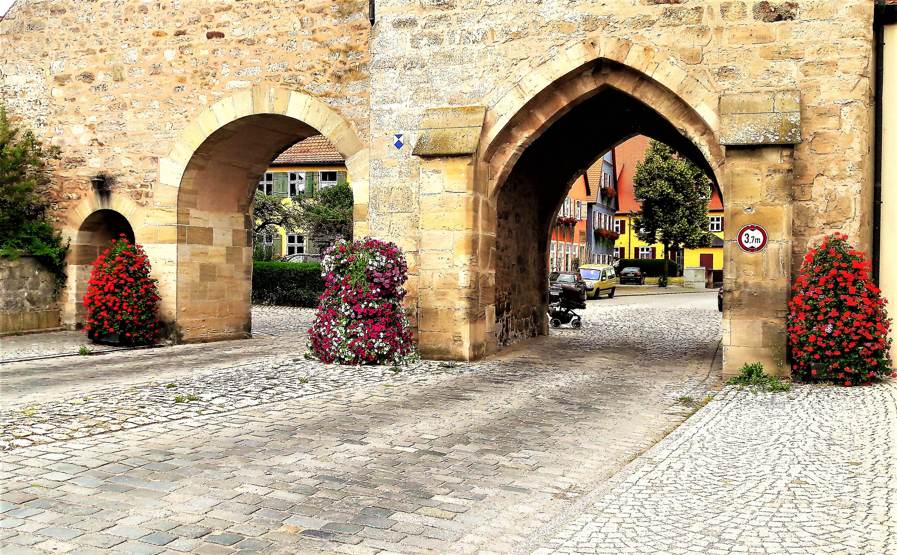 20220629 Dinkelsbühl :Willkommens-Blumen Nördlinger Tor 