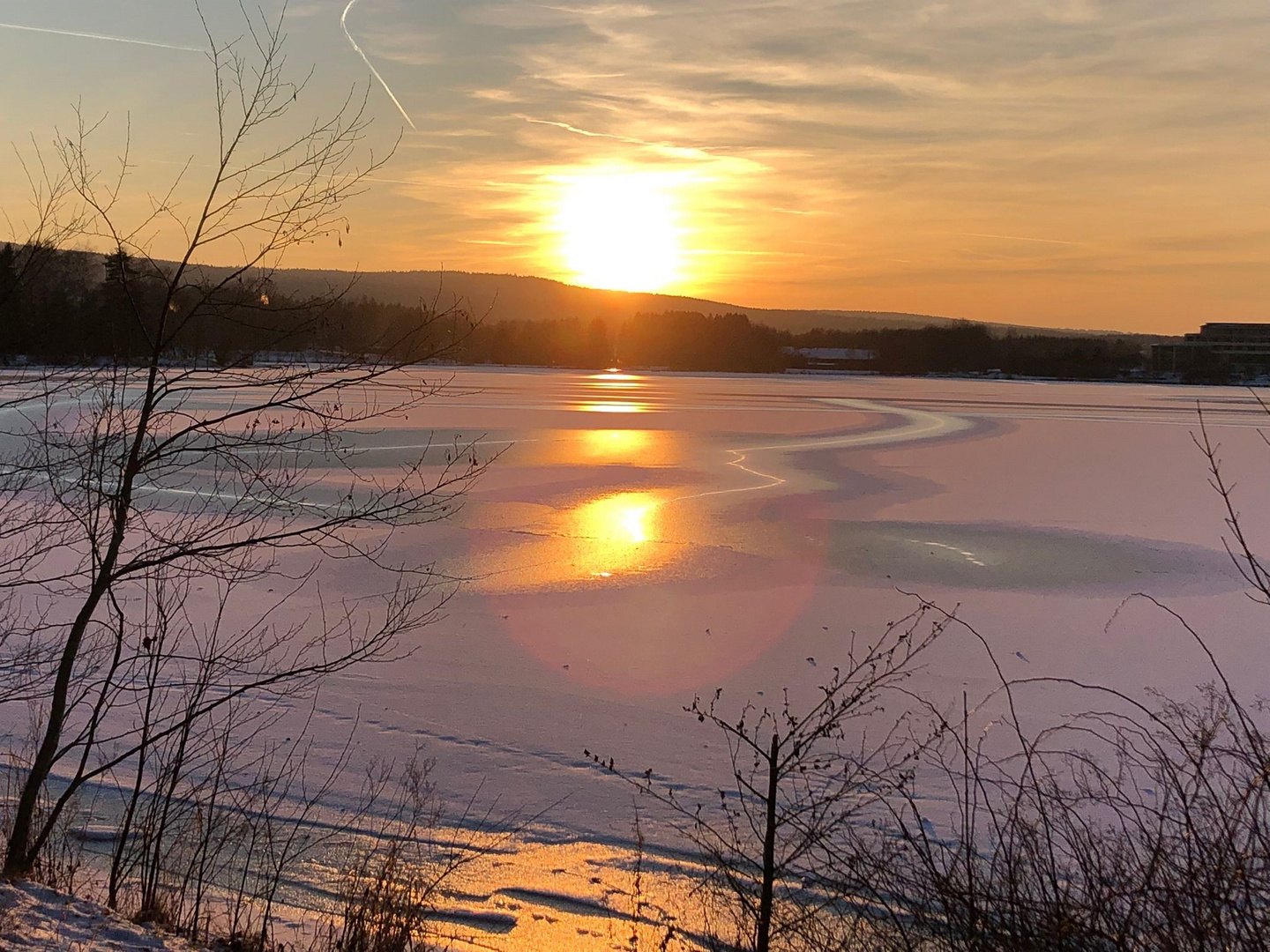 20230209 Sonnenuntergang auf/am Weißenstädter See Fichtelgebirge