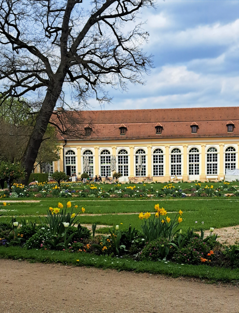  20230427 Durchblick zur  Terrasse Orangerie Hofgarten Ansbach