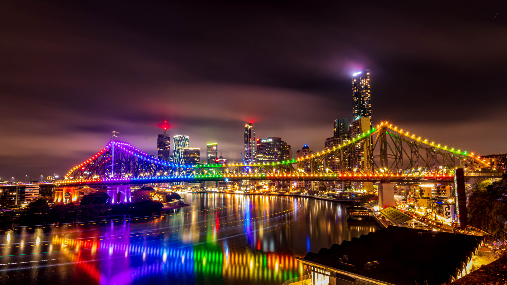 206 sec. long exposure Story Bridge in Brisbane QLD Australia