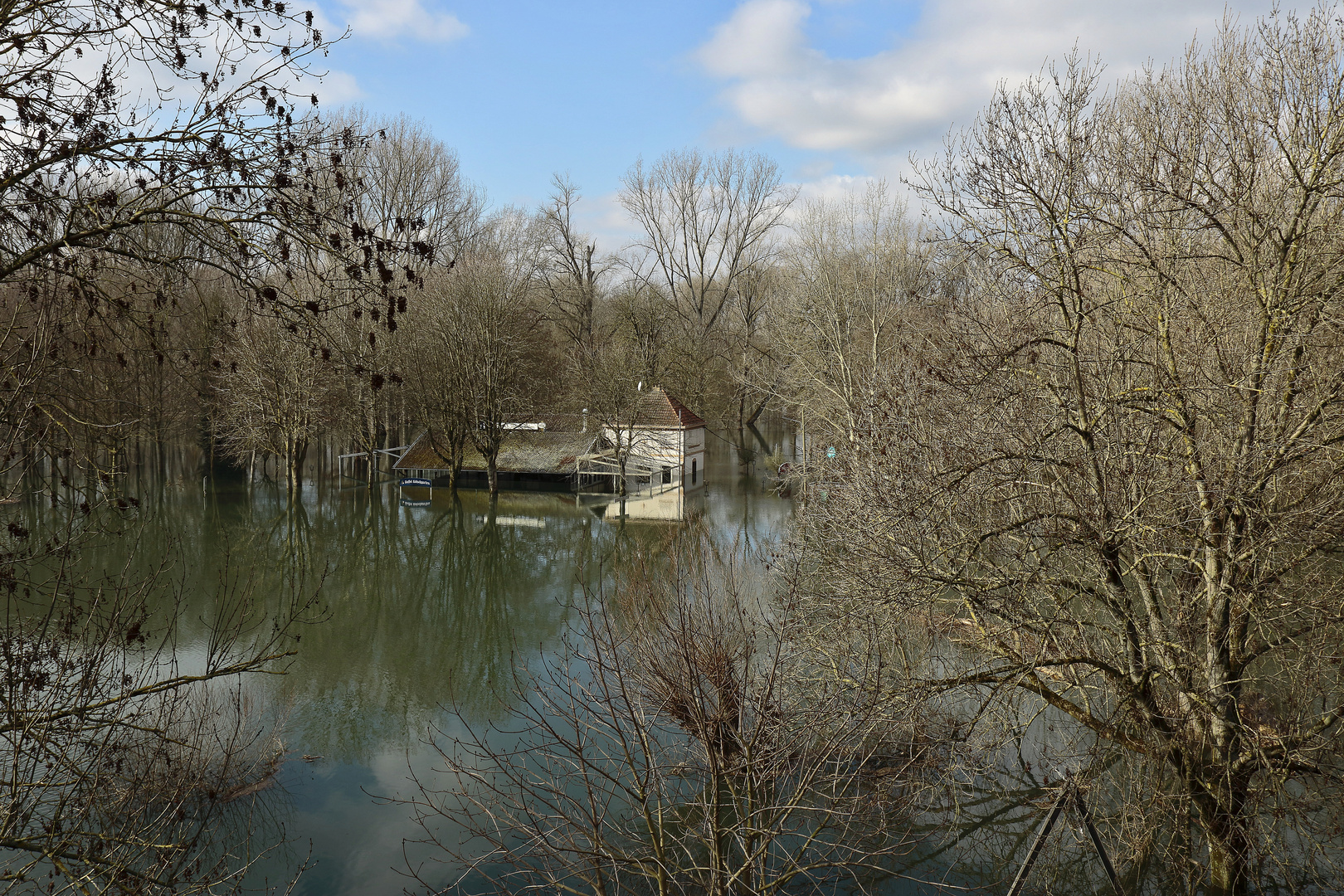 210209_Hochwasser, die Siegfähre hat Land unter